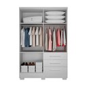 Ver imagem 3 de Guarda Roupa Agata 4 Portas 3 Gavetas com 6 Pés Clic Móveis