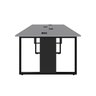 Mesa de Escritório Plataforma 3,0m 4 Pessoas Csp Pés Metal Cor:cinza Sagrado com Preto - 4