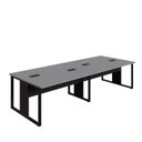 Ver imagem 2 de Mesa de Escritório Plataforma 3,0m 4 Pessoas Csp Pés Metal Cor:cinza Sagrado com Preto