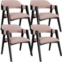 Ver imagem 1 de Kit 4 Cadeiras Sala de Jantar Estar Living Estofada Suran L02 Preto Linho Rosê - Lyam Decor