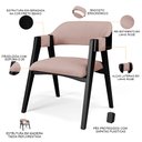 Ver imagem 4 de Kit 4 Cadeiras Sala de Jantar Estar Living Estofada Suran L02 Preto Linho Rosê - Lyam Decor
