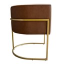 Ver imagem 4 de Poltrona Decorativa Cristal Base Gold Veludo Bege/pu Caramelo - Montanaris Decor