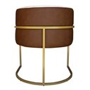 Ver imagem 5 de Poltrona Decorativa Cristal Base Gold Veludo Bege/pu Caramelo - Montanaris Decor