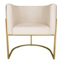 Ver imagem 3 de Poltrona Decorativa Cristal Base Gold Veludo Bege/pu Caramelo - Montanaris Decor