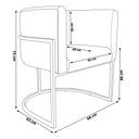 Ver imagem 6 de Poltrona Decorativa Cristal Base Gold Veludo Bege/pu Caramelo - Montanaris Decor