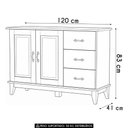Ver imagem 4 de Aparador Buffet 120cm Madeira Maciça 2 Portas Hazel Carvalho Z25 - Mpozenato