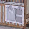 Porta Treco e Fralda Organizador Quarto de Bebê Menino Menina 1 Peça com Laço:chevron Cinza - 1