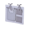 Porta Treco e Fralda Organizador Quarto de Bebê Menino Menina 1 Peça com Laço:chevron Cinza - 2