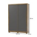 Ver imagem 4 de Guarda-roupa Casal Cairo 2 Portas de Correr 3 Gavetas 100% Mdf Flex Nature/alasca - Pnr Móveis