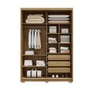 Ver imagem 2 de Guarda-roupa Casal Cairo 2 Portas de Correr 3 Gavetas 100% Mdf Flex Nature/alasca - Pnr Móveis