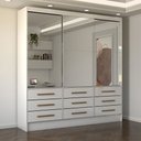 Ver imagem 6 de Guarda-roupa Casal Taylor Premium 3 Portas 9 Gavetas com Espelho Branco - Panorama Móveis