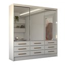 Ver imagem 3 de Guarda-roupa Casal Taylor Premium 3 Portas 9 Gavetas com Espelho Branco - Panorama Móveis