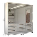 Ver imagem 4 de Guarda-roupa Casal Taylor Premium 3 Portas 9 Gavetas com Espelho Branco - Panorama Móveis
