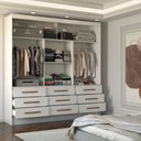 Ver imagem 2 de Guarda-roupa Casal Taylor Premium 3 Portas 9 Gavetas com Espelho Branco - Panorama Móveis