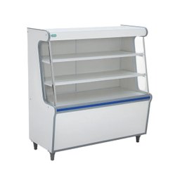 Balcão Vitrine Seco Expositor Art 100 Branco Faixa Azul - 1