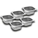 Ver imagem 1 de Conj 5 Cubas Gastronômica em Inox Gn 1/6x65 Mm 1 Litro sem Tampa Zahav