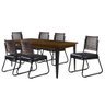 Conjunto Sala de Jantar Mesa Espanha 180cm com 6 Cadeiras em Aço e Junco Madri Mais Decor Courissimo - 1