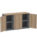 Ver imagem 3 de Armário Baixo Credenza PE25 Pandin 121,50 cm (largura) em MDP Cor Noce Naturalle e Grafito Três