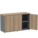 Ver imagem 2 de Armário Baixo Credenza PE25 Pandin 121,50 cm (largura) em MDP Cor Noce Naturalle e Grafito Três
