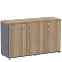 Ver imagem 1 de Armário Baixo Credenza PE25 Pandin 121,50 cm (largura) em MDP Cor Noce Naturalle e Grafito Três