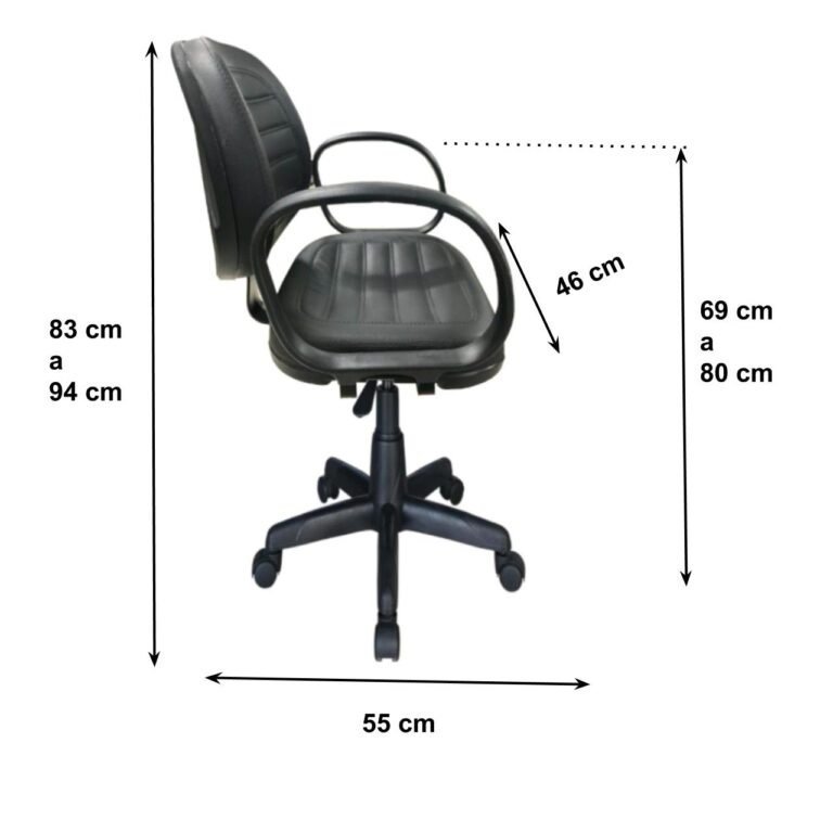 Cadeira Executiva COSTURADA Giratória com Braço CORSA – MARTIFLEX – Cor Preta – 31004 - 2