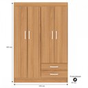 Ver imagem 3 de Guarda-Roupa Solteiro Atalaia 4 Portas Cinnamomo - Evidencia Móveis