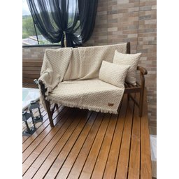 Manta Decorativa para Sofá 140 X 210cm Atenas Bege - 2
