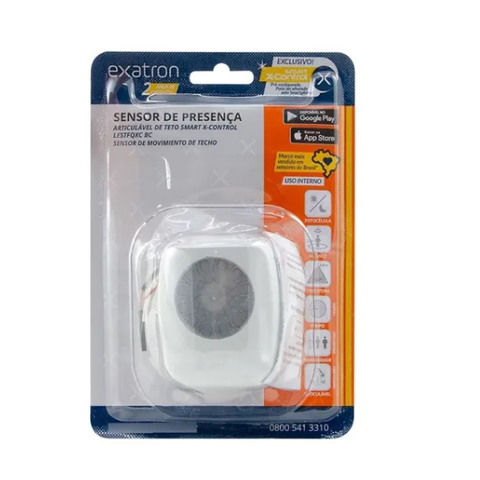 Sensor Presenca Teto Smart X - Control Bivolt - Exatron