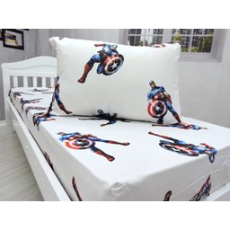 Jogo De Lençol Com Elastico E Fronha Capitão America Kit 2pçs - 3
