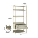 Ver imagem 2 de Conjunto Guarda-roupa Closet Industrial Completo Olivar 1 Porta 8 Gavetas 286cm - Off White