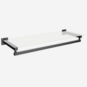 Ver imagem 1 de Prateleira de Vidro com Cabideiro 80cm Quadrada Leve Comac - Preto