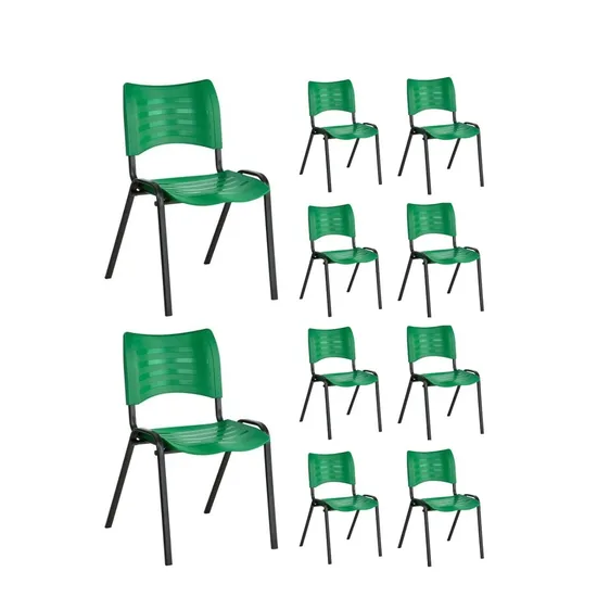 Kit 10 Cadeiras Plásticas 04 pés Verde - 2027