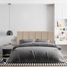 Cabeceira Painel Riscada Estofada para Cama de Casal 1,40 - Bege - 1