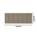 Ver imagem 3 de Cabeceira Painel Riscada Estofada para Cama de Casal 1,40 - Bege