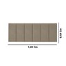 Cabeceira Painel Riscada Estofada para Cama de Casal 1,40 - Bege - 3