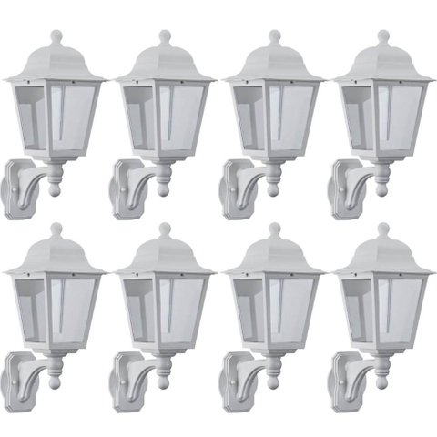 Conjunto 8 Luminárias de Parede Lente Transparente Arandelas Soberana 1 Lamp E27 Bivolt Dital