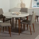 Ver imagem 2 de Conjunto de 2 Cadeiras de Madeira Maciça Estofada Lara - Natural C/ Pu Fendi - Champanhe