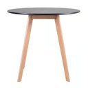 Ver imagem 2 de Mesa de Jantar Redonda 80cm + 4 Cadeiras Estofadas Leda - Preto