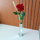 Ver imagem 3 de Vaso Decoratico Solitário Espelhado com Rosa Artificial Real
