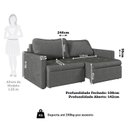 Ver imagem 4 de Sofá Cama Retrátil e Reclinável 3 Lugares Bipartido 246cm Masaya Yescasa