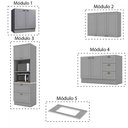 Ver imagem 7 de Cozinha Completa Miami 9 Portas 5 Gavetas 100% Mdf Americana Cinza - Panorama Móveis