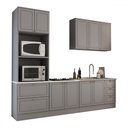 Ver imagem 4 de Cozinha Completa Miami 9 Portas 5 Gavetas 100% Mdf Americana Cinza - Panorama Móveis