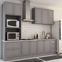 Ver imagem 1 de Cozinha Completa Miami 9 Portas 5 Gavetas 100% Mdf Americana Cinza - Panorama Móveis