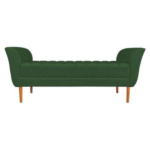 Calçadeira Recamier Casal 1,50m Londres Veludo Verde - Pallazio