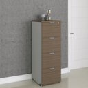Ver imagem 1 de Arquivo para Pasta Suspensa com Chave 4 Gavetas P25 128cmx45,7cmx47,3cm Aço Cinza/Walnut