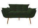 Ver imagem 2 de Kit Namoradeira + 2 Poltronas Decorativa Opala Suede Verde Pés Madeira Ms Decor
