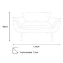 Ver imagem 3 de Kit Namoradeira + 2 Poltronas Decorativa Opala Suede Verde Pés Madeira Ms Decor