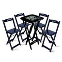 Ver imagem 1 de Conjunto de Mesa Bistrô Dobrável Jack Daniel's com 4 Banquetas de Madeira Preta