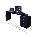 Ver imagem 2 de Mesa Escrivaninha Escritório Estudo com Gavetas Gamer Drx 5000 Preto Móveis Leão