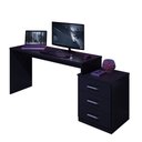 Ver imagem 1 de Mesa Escrivaninha Escritório Estudo com Gavetas Gamer Drx 5000 Preto Móveis Leão